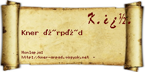 Kner Árpád névjegykártya